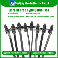Kabel Ties Tipe Pohon Cemara XG 5*170mm Nylon 66 Self-Locking X171 Ketebalan Plat 0.6-7mm Lubang 6.8-8.2mm 94V-2 Tahan Api Bersertifikasi CE