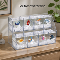 Aquarium rectangulaire en plastique grand format pour poissons d'eau douce, multi-compartiments isolés, filtration auto-circulante, écologique