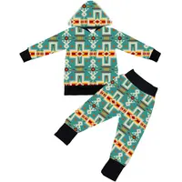 Moda bebé niña niño Sudadera con capucha estampado azteca inspirado Impresión de sublimación impreso sudadera deportiva pantalones de 2 piezas traje de ropa