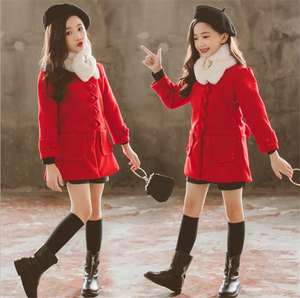 Vêtements en gros de marque sans nom : Manteaux pour enfants en fausse fourrure de marque avec boutons - Product Image 6