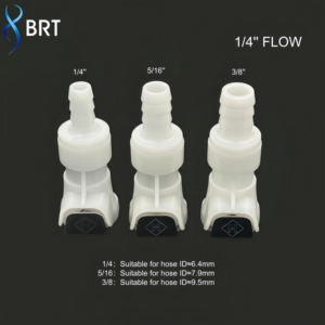 Raccord rapide en plastique pour tuyau 1/4" 5/16" 3/8" avec valve, connecteur <span class=keywords><strong>de</strong></span> raccordement pour système d'air / ligne pneumatique - Product Image 2