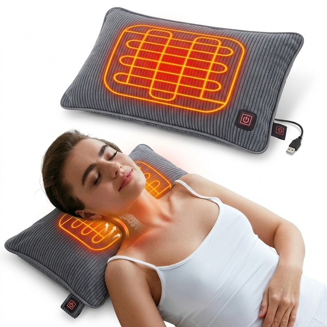 Graphene Fast Heating Wireless Film Smart Battery Powered Filling Lightweight Removable Cover Heated Pillow