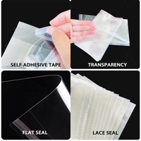 Sacs en cellophane refermables, sacs transparents auto-adhésifs pour l'emballage de produits, sacs à fermeture autocollante pour vêtements, biscuits