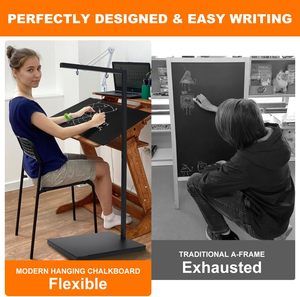 Dấu hiệu vỉa hè 43 "x 18" màu đen kim loại hai mặt bảng bảng hiệu đứng cho quán cà phê ngoài trời bar bán hoa đám cưới hiển thị đứng kệ - Product Image 4