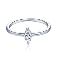 Bagues en argent sterling 925 de style minimaliste pour femmes Bague fine incrustée de zircons simple oeil de cheval Personnalisation en gros