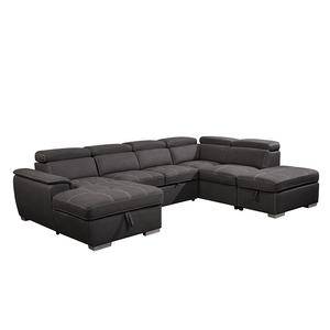 2023 आधुनिक फर्नीचर लिविंग रूम सोफा 4 सीटें + कुर्सी सह बिस्तर भंडारण और यूएसबी के साथ - Product Image 4