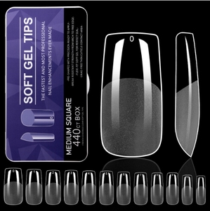 BIN Nueva serie corta sin costuras Las puntas <span class=keywords><strong>de</strong></span> gel suave incluyen nueve <span class=keywords><strong>tipos</strong></span> <span class=keywords><strong>de</strong></span> <span class=keywords><strong>uñas</strong></span>, 440 piezas/caja, dedo acrílico <span class=keywords><strong>de</strong></span> color transparente 100 - Product Image 5