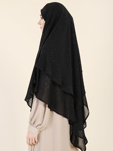 <span class=keywords><strong>Voile</strong></span> musulmane grande taille 200*100CM 2026 avec strass, Hijab islamique, Châle noir grande taille pour femmes, Foulard - Product Image 4