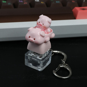 Cross-border Hot Sale Fliggy Mechanical <strong>Keyboard</strong> <strong>Cap</strong> Personalized Cute Pink Pig Cross Shaft Decompression Keycap Blind Box Made - Product Image 4