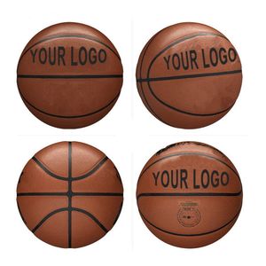 Doğal kauçuk mesane ve 8 parçalı karkas boyutu 6 ile toptan özel Logo baskılı erkekler kapalı Pu deri basketbol - Product Image 2