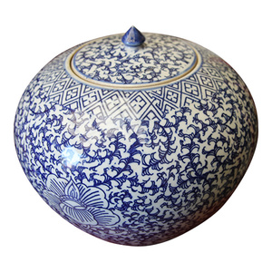 Casa giardino interno <span class=keywords><strong>plastica</strong></span> decorativo a buon mercato vaso rotondo di lusso cinese blu e bianco fioriera smaltata <span class=keywords><strong>vasi</strong></span> per lampade in ceramica - Product Image 5