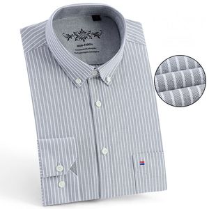 Vendita diretta camicie <span class=keywords><strong>Oxford</strong></span> a righe Casual a maniche lunghe <span class=keywords><strong>Slim</strong></span> <span class=keywords><strong>Fit</strong></span> da uomo - Product Image 6