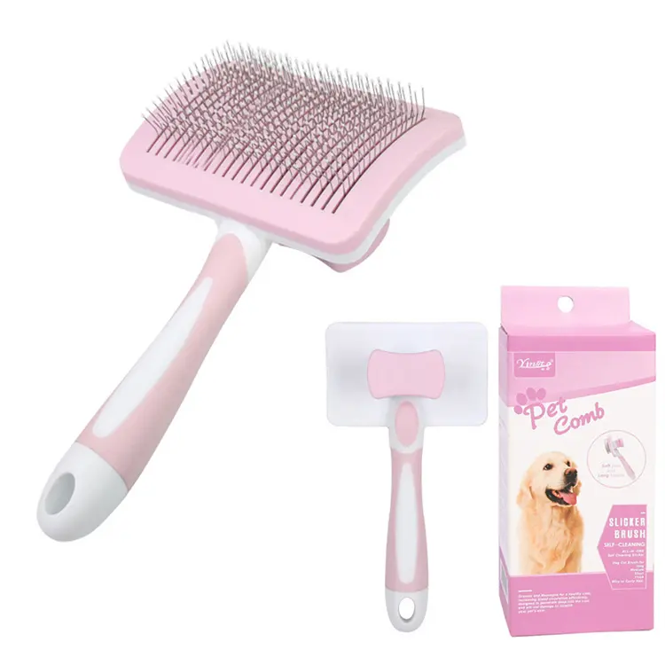 Pet grooming product pet dog hair brush cat comb grooming self-cleaning floating hair pet needle comb