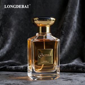 Venta al por Mayor de Botellas de Vidrio para Perfume de 100 ml con Forma Especial, Botella de Perfume de Lujo Vacía Negra con Etiqueta Metálica - Product Image 5