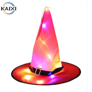Halloween Led iluminado sombrero de bruja fantasma Festival fiesta decoración sombrero de bruja colgante personalizado personalización - Product Image 2