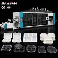 Machine de thermoformage multi-stations pour la fabrication de boîtes à lunch jetables à charnière et de couvercles en plastique pour l'emballage alimentaire