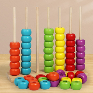 Gioco Educativo Montessori con Anelli Impilabili, Perline Logiche, Abbinamento Numeri e Conteggio per Bambini e Bambine - Product Image 6