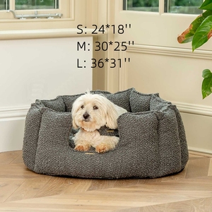 Diseño único de lujo blanco Boucle tela perro cama Boucle mascota cachorro gato cama soporte <span class=keywords><strong>OEM</strong></span> y ODM - Product Image 4