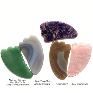 Herramienta Gua Sha <span class=keywords><strong>de</strong></span> Amatista Natural en Forma <span class=keywords><strong>de</strong></span> Cuerno, Masajeador Facial Antienvejecimiento, Tabla <span class=keywords><strong>de</strong></span> Raspado Adelgazante - Product Image 1