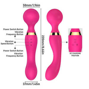 20-frequenza di vibrazione massaggiatore di vibrazione rotazionale doppia testa clitorideo stimolatore magico giocattolo del sesso per le donne av bacchetta vibratore - Product Image 4