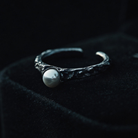 Bague minimaliste en argent plaqué, faite à la main, avec perle, style vintage, bijoux pour femmes, à porter au quotidien, cadeau
