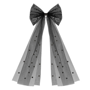 Velo <span class=keywords><strong>de</strong></span> Novia Gótico con Lazo Negro y Encaje, Accesorio para Disfraces <span class=keywords><strong>de</strong></span> Boda Oscura y Decoraciones <span class=keywords><strong>de</strong></span> Bruja para Halloween - Product Image 5