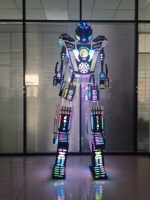 Nouvel Arrivage : Costume de Flamenco Robot LED en Spandex Haute Densité pour Adultes Unisexe, pour Fêtes, Scène, Magasin VR et Cosplay, avec Steltons