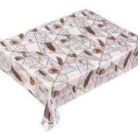 Nappe en PVC style nordique géométrique dorée avec imprimé feuilles tropicales, imperméable et anti-taches, en plastique