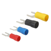Connecteur de câble de type fourche/patin isolé à sertir à froid en laiton de haute qualité, multicolore (rouge, bleu, jaune, noir)