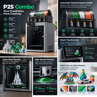 Printer 3D Profesional Bamboo P2S Combo Versi Internasional untuk Rumah dan Kantor, Pencetakan Cerdas, Cepat, dan Tertutup