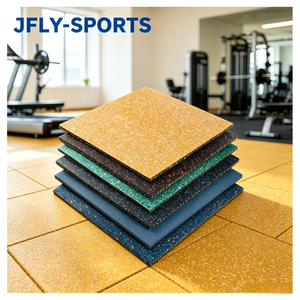 Tapis de sol en caoutchouc EPDM moucheté imperméable et emboîtable pour salle de sport, insonorisant, amortissant les chocs, dalles antidérapantes pour sol de salle de sport à domicile - Product Image 1