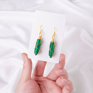 Vente en gros de cristal de quartz rose de guérison naturelle Bricolage fait à la main Boucle d'oreille en cristal à double pointe <span class=keywords><strong>Cadeau</strong></span> souvenir pour les femmes - Product Image 6