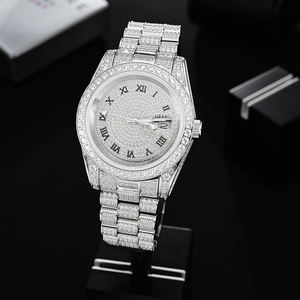 高級アイスアウトダイヤモンドリストウォッチブランドVvs Moissanite自動時計ステンレス鋼カスタムバスダウンウォッチ男性用 - Product Image 5