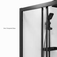 Cabine de douche noire mate, forme carrée, verre de sécurité 8 mm, porte coulissante, prix de gros, directement de l'usine