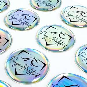 Autocollant adhésif en vinyle 3D en forme de dôme, logo personnalisé OEM, étiquette de produit artisanale transparente, imperméable, imprimée UV, pour marque - Product Image 1