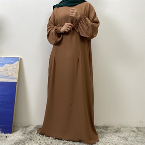 Premium Nida Women's Dresses Nursing Mother <b>Abaya</b> With Side Zip Islamic Clothing Women Puff Sleeves Breastfeeding <b>Abaya</b> (6822) - Product Image 3