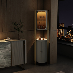 Meubles de luxe maison salon armoire à vin <span class=keywords><strong>en</strong></span> <span class=keywords><strong>bois</strong></span> personnalisée <span class=keywords><strong>bar</strong></span> avec vitrine vitrine armoire <span class=keywords><strong>d</strong></span>'<span class=keywords><strong>angle</strong></span> même armoire latérale - Product Image 4