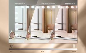 Miroir de maquillage à DEL, couleur professionnelle, lumière tactile, gradation, miroir de maquillage personnalisé et décoration murale - Product Image 6