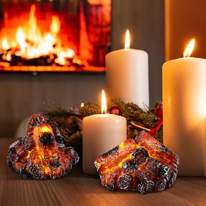 Lámpara Nocturna LED 3D Realista con Efecto de Fuego - Mini Hoguera Portátil con <span class=keywords><strong>Brasas</strong></span> Brillantes y Llama Parpadeante, Lámpara de Camping a Pilas - Product Image 3
