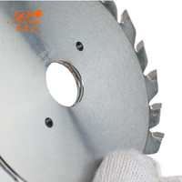 Mata Gergaji Panel Diameter 120mm 12T+12T dengan Gigi Pre-Scoring Ganda untuk Gergaji Meja Geser, Gergaji Panel CNC