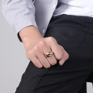 TG anello Plain in acciaio inox all'ingrosso 18K oro placcato PVD acciaio colore uomini e donne anello per matrimonio di fidanzamento - Product Image 5