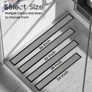 304 thép không gỉ phòng tắm gạch chèn tuyến tính màu xám kênh bồn tắm 60 cm Dài chống mùi tắm sàn cống - Product Image 4