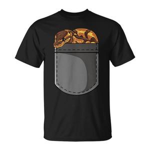 T-shirt Snake Lover Pocket Pet Ball Python noir pour adulte unisexe - Product Image 1