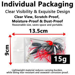 Señuelo de Pesca Safety Spin Spinnerbait 14g 9cm con Doble Aspa de Willow, Ojos de Pez 3D y Efecto UV para Agua Dulce y Salada - Product Image 5
