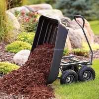 Chariot de jardin robuste en métal à mailles métalliques Shengbo, côtés en maille amovibles, 4 roues, capacité de charge de 75 L, couleurs OEM
