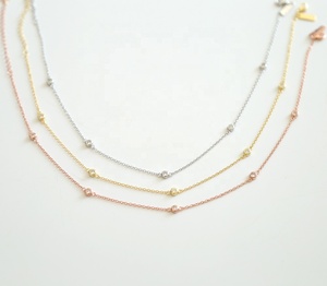 Delicado 5 uds bisel Cz estación gargantilla collar Simple Mini linda chica encantadora mujeres 925 collares de plata esterlina - Product Image 3