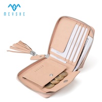 Dompet Kartu Pendek Berkualitas Tinggi Mewah Custom dengan Rumbai untuk Wanita, Kulit Asli Harga Pabrik, Dompet Koin