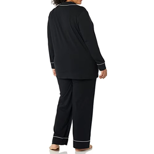 Set <span class=keywords><strong>Pigiama</strong></span> <span class=keywords><strong>Donna</strong></span> Personalizzato 2023 in 100% Cotone Traspirante, <span class=keywords><strong>Camicia</strong></span> <span class=keywords><strong>a</strong></span> Maniche Lunghe e Pantaloni Lunghi Estivi - Product Image 4