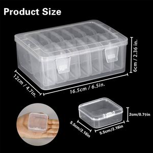 Organiseurs de petites perles, 15 pièces, boîtes de rangement en plastique, mini-contenants transparents pour perles, boîtes transparentes avec couvercle à charnière - Product Image 3
