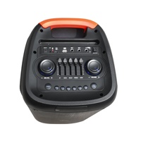 Enceinte Bluetooth d'extérieur sur chariot, puissance 40W, double haut-parleur 8 pouces, éclairage RGB dégradé, 7.4V 3600mAh, TWS, FM, USB, lecture TF, micros intégrés et adaptateur 9V